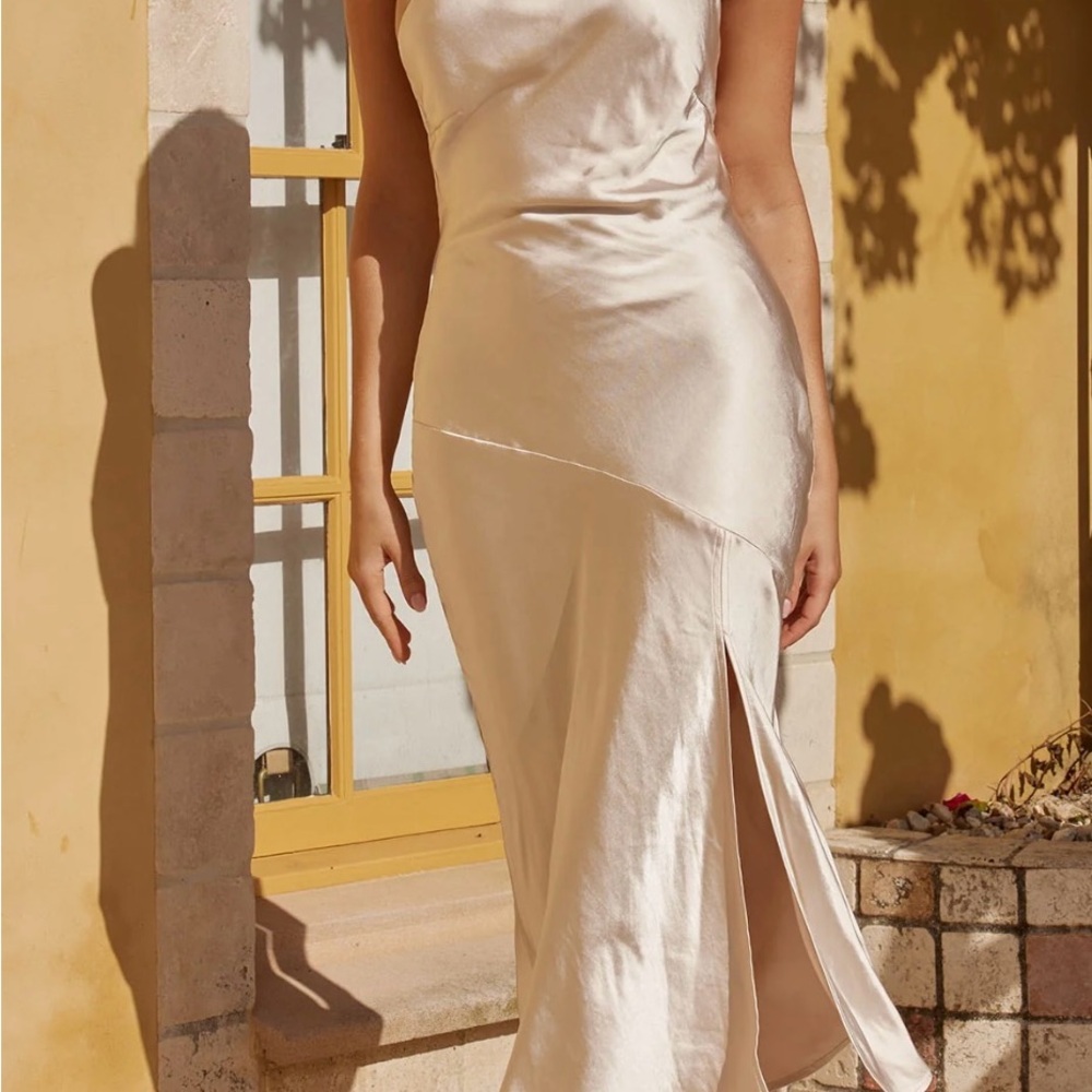 Hello Molly One Shoulder Cream Dress